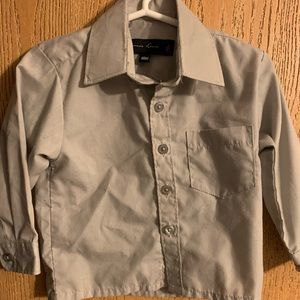 Baby boy button down grey dress shirt - 18 months